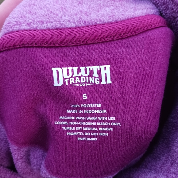 Duluth Trading Co Women S  Purple 1/4 Snap Button Pullover Fleece Sweater - Picture 5 of 5